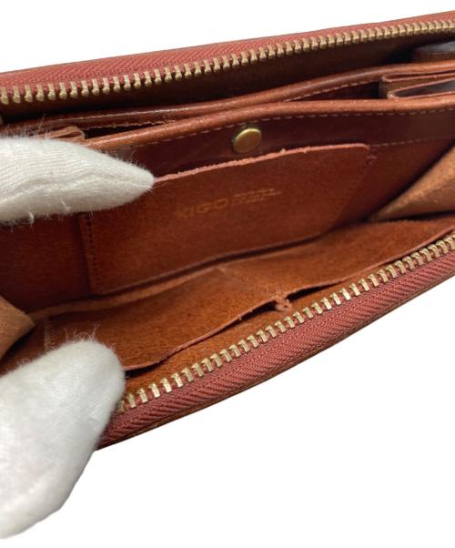 KIGO Wallet（キゴ ウォレット）KIGO Wallet (キゴ ウォレット) ブルハイドレザーラウンドファスナー財布 ブラウンの古着・服飾アイテム