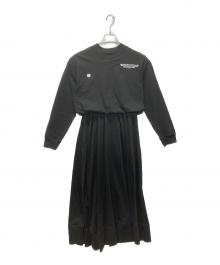 DOUBLE STANDARD CLOTHING（ダブルスタンダードクロージング）の古着「ESSENTIAL ウエストギャザーロングワンピース」｜ブラック