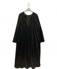 CITYSHOP（シティショップ）の古着「VELVETEEN KAFTAN DRESS」｜ブラック