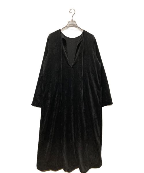 CITYSHOP（シティショップ）CITYSHOP (シティショップ) VELVETEEN KAFTAN DRESS ブラック サイズ:38の古着・服飾アイテム