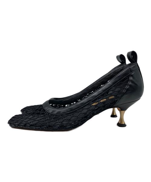 Le Talon GRISE（ル タロン グリーズ）Le Talon GRISE (ル タロン グリーズ) ナイロンメッシュストレッチパンプス ブラック サイズ:23.5cmの古着・服飾アイテム