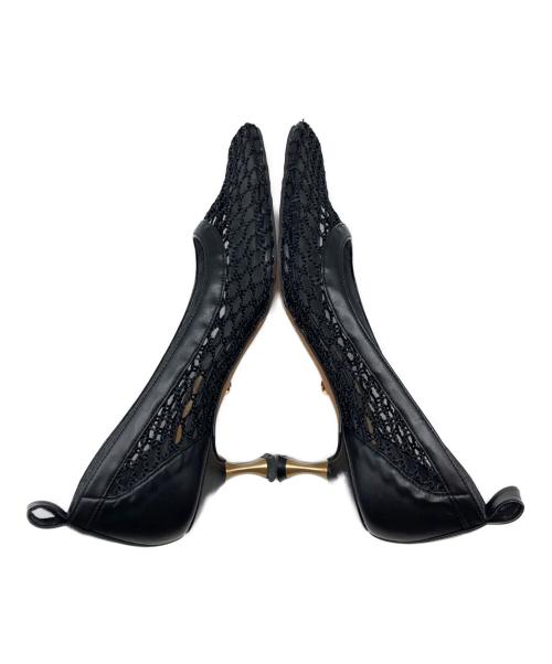Le Talon GRISE（ル タロン グリーズ）Le Talon GRISE (ル タロン グリーズ) ナイロンメッシュストレッチパンプス ブラック サイズ:23.5cmの古着・服飾アイテム