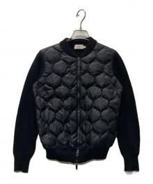MONCLER（モンクレール）の古着「MAGLIONE TRICOT CARDIGAN/切替ダウンジャケット」｜ブラック