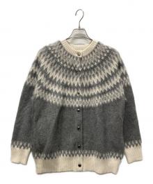 UNITED ARROWS TOKYO（ユナイテッドアローズトウキョウ）の古着「フォックス カシミヤ ジャカード ニットブルゾン」｜グレー×アイボリー