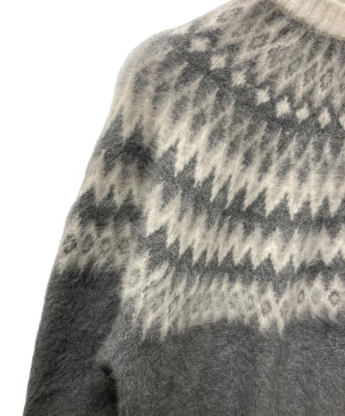 UNITED ARROWS TOKYO（ユナイテッドアローズトウキョウ）UNITED ARROWS TOKYO (ユナイテッドアローズトウキョウ) フォックス カシミヤ ジャカード ニットブルゾン グレー×アイボリー サイズ:表記無しの古着・服飾アイテム