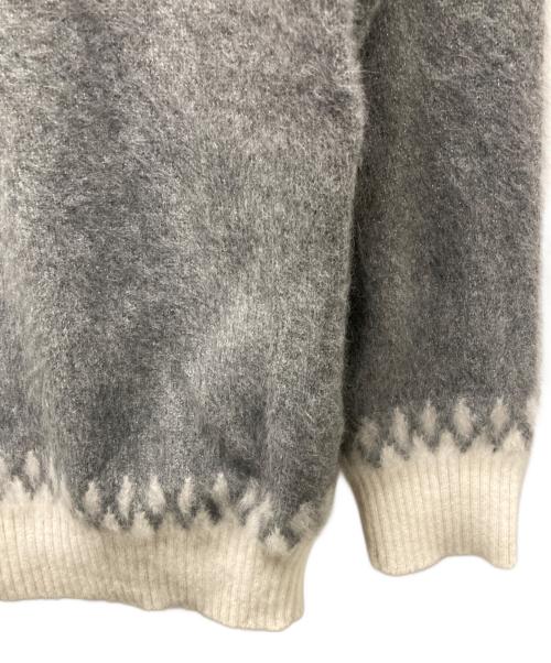 UNITED ARROWS TOKYO（ユナイテッドアローズトウキョウ）UNITED ARROWS TOKYO (ユナイテッドアローズトウキョウ) フォックス カシミヤ ジャカード ニットブルゾン グレー×アイボリー サイズ:表記無しの古着・服飾アイテム