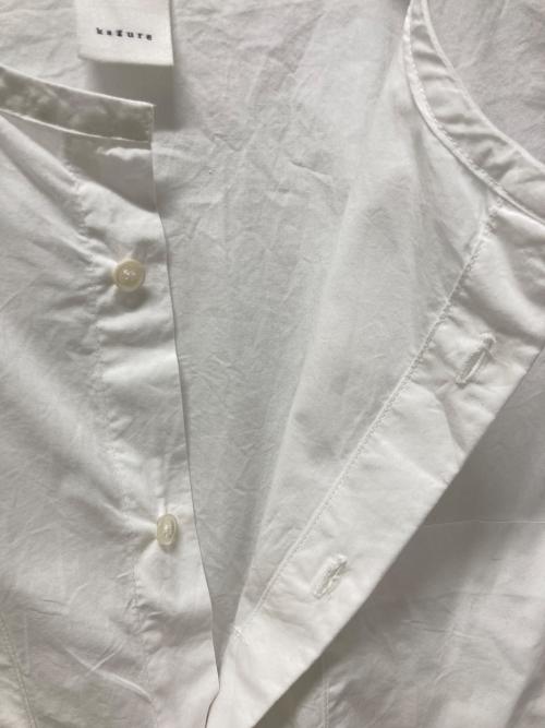KAGURE（カグレ）KAGURE (カグレ) コットンダブルポケットワイドシャツ ホワイト サイズ:Fの古着・服飾アイテム