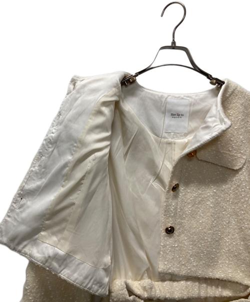 HER LIP TO（ハーリップトゥ）Her lip to (ハーリップトゥ) Mix Loop Tweed Dress ベージュ サイズ:M 未使用品の古着・服飾アイテム