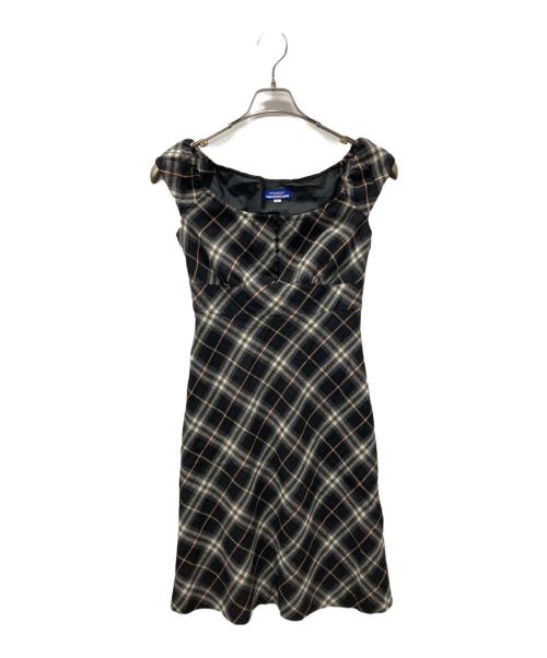 BURBERRY BLUE LABEL（バーバリー ブルー レーベル）BURBERRY BLUE LABEL (バーバリー ブルー レーベル) チェック柄ノースリーブワンピース ブラック サイズ:36の古着・服飾アイテム