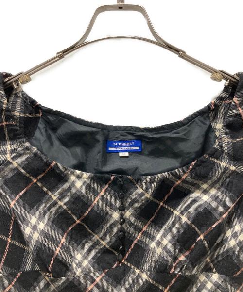 BURBERRY BLUE LABEL（バーバリー ブルー レーベル）BURBERRY BLUE LABEL (バーバリー ブルー レーベル) チェック柄ノースリーブワンピース ブラック サイズ:36の古着・服飾アイテム