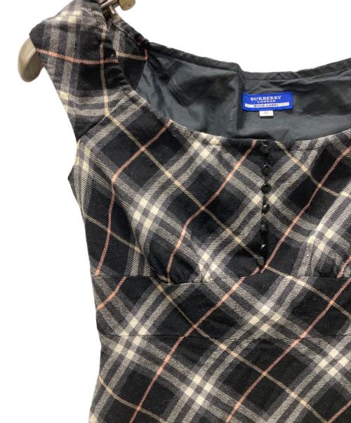 BURBERRY BLUE LABEL（バーバリー ブルー レーベル）BURBERRY BLUE LABEL (バーバリー ブルー レーベル) チェック柄ノースリーブワンピース ブラック サイズ:36の古着・服飾アイテム