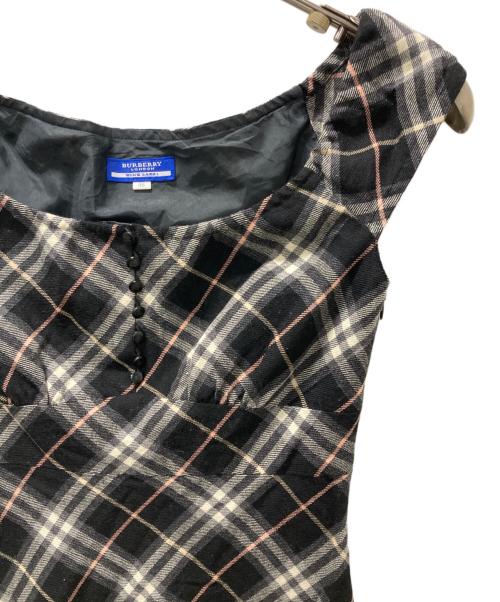 BURBERRY BLUE LABEL（バーバリー ブルー レーベル）BURBERRY BLUE LABEL (バーバリー ブルー レーベル) チェック柄ノースリーブワンピース ブラック サイズ:36の古着・服飾アイテム