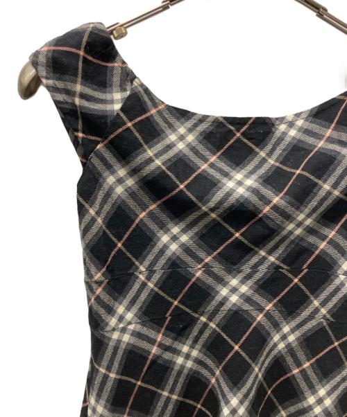 BURBERRY BLUE LABEL（バーバリー ブルー レーベル）BURBERRY BLUE LABEL (バーバリー ブルー レーベル) チェック柄ノースリーブワンピース ブラック サイズ:36の古着・服飾アイテム