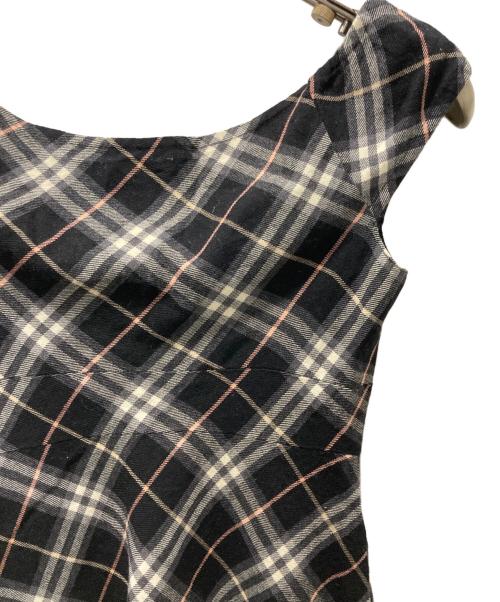BURBERRY BLUE LABEL（バーバリー ブルー レーベル）BURBERRY BLUE LABEL (バーバリー ブルー レーベル) チェック柄ノースリーブワンピース ブラック サイズ:36の古着・服飾アイテム