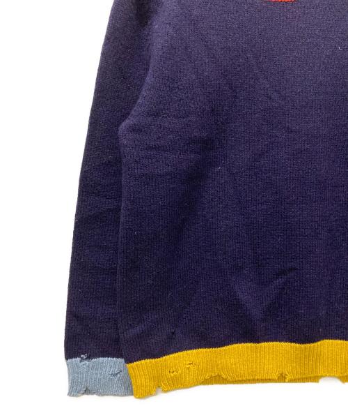 MARNI（マルニ）MARNI (マルニ) ダメージ加工クルーネックニット ネイビー サイズ:48の古着・服飾アイテム