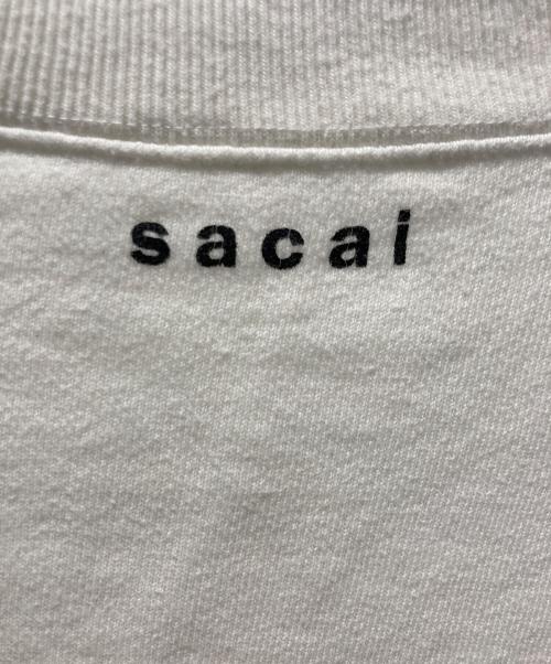 sacai（サカイ）sacai (サカイ) hank willis thomas (ハンク・ウィリス・トーマス) Archive Mix Pullover/再構築プリントスウェット ホワイト サイズ:3の古着・服飾アイテム