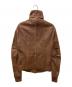 RICK OWENS (リックオウエンス) INTARSIA LAMB LEATHER JACKET/ラムレザージャケット ブラウン サイズ:M：45000円