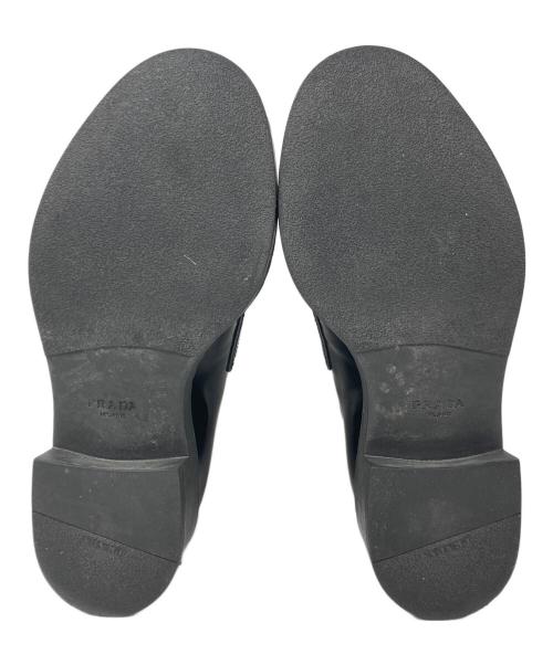 PRADA（プラダ）PRADA (プラダ) チョコレート ブラッシュドレザー ローファー ブラック サイズ:35の古着・服飾アイテム