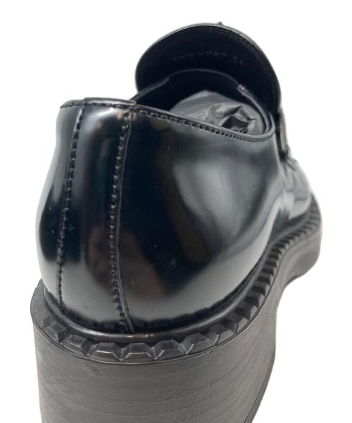 PRADA（プラダ）PRADA (プラダ) チョコレート ブラッシュドレザー ローファー ブラック サイズ:35の古着・服飾アイテム