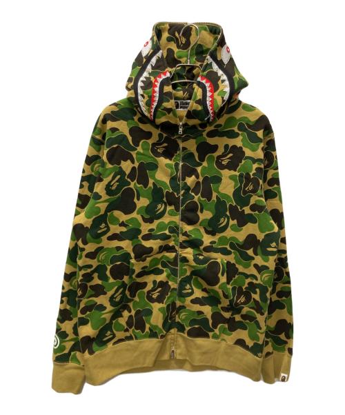 A BATHING APE（アベイシングエイプ）A BATHING APE (アベイシングエイプ) Abc Camo Crystal Stone Shark Full Zip カーキ サイズ:XLの古着・服飾アイテム