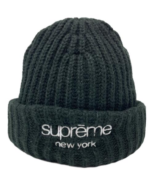SUPREME（シュプリーム）Supreme (シュプリーム) Classic Logo Chunky Ribbed Beanie/ニット帽 ブラックの古着・服飾アイテム