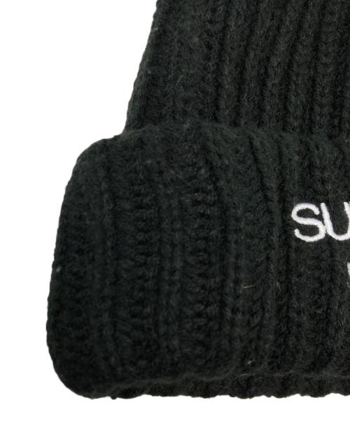 SUPREME（シュプリーム）Supreme (シュプリーム) Classic Logo Chunky Ribbed Beanie/ニット帽 ブラックの古着・服飾アイテム