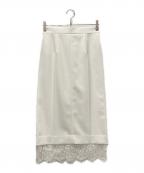 Pinky & Dianneピンキーアンドダイアン）の古着「レースコンビスカート」｜ホワイト