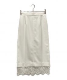 Pinky & Dianne（ピンキーアンドダイアン）の古着「レースコンビスカート」｜ホワイト