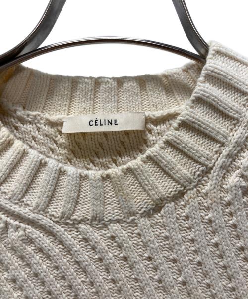 CELINE（セリーヌ）CELINE (セリーヌ) 斜めリブコットンニット アイボリー サイズ:Mの古着・服飾アイテム