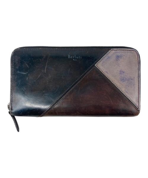 Berluti（ベルルッティ）Berluti (ベルルッティ) イタウバ パッチワークラウンドファスナー長財布 ブラウンの古着・服飾アイテム