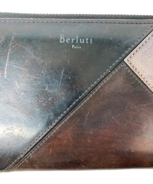 Berluti（ベルルッティ）Berluti (ベルルッティ) イタウバ パッチワークラウンドファスナー長財布 ブラウンの古着・服飾アイテム
