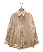 MM6 Maison Margielaエムエムシックスメゾンマルジェラ）の古着「コットンレーヨンシャツ/バックプリントシャツ」｜ピンク