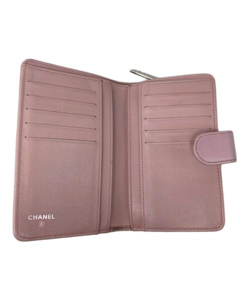 CHANEL（シャネル）CHANEL (シャネル) キャビアスキン 2つ折り財布 ピンクの古着・服飾アイテム