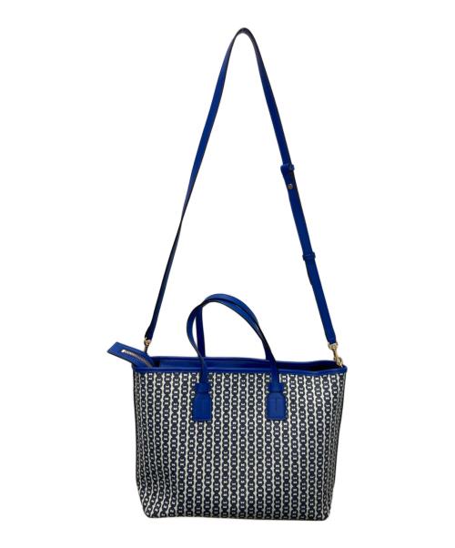 TORY BURCH（トリーバーチ）TORY BURCH (トリーバーチ) ジェミニリンク2WAYトートバッグ ブルーの古着・服飾アイテム