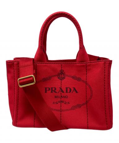 新品 確実正規品 PRADA プラダ カナパ ROSSO 赤 ショルダーバッグ 中古・古着通販】PRADA (プラダ) カナパ 2WAYハンドバッグ ROSSO
