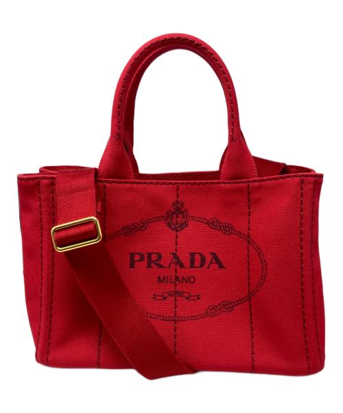 PRADA（プラダ）PRADA (プラダ) カナパ 2WAYハンドバッグ ROSSOの古着・服飾アイテム