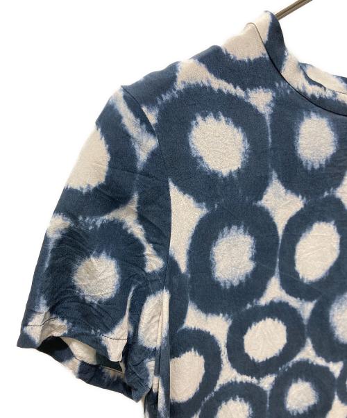'S Max Mara（エスマックスマーラ）'S Max Mara (エスマックスマーラ) 総柄シルクブラウス ネイビー サイズ:USA6の古着・服飾アイテム