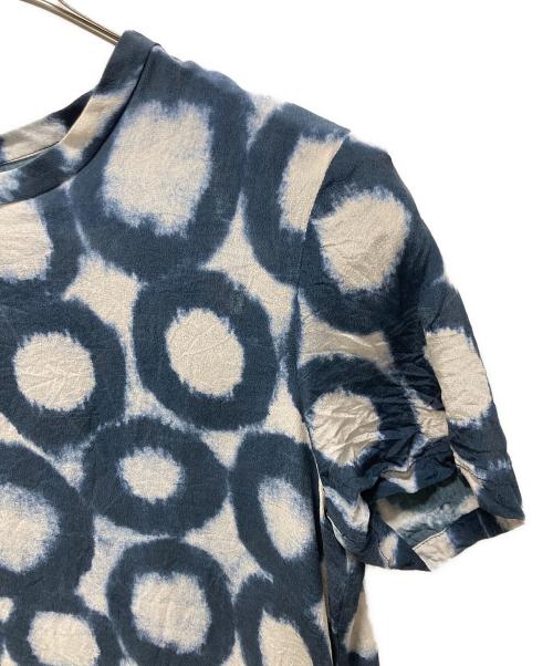 'S Max Mara（エスマックスマーラ）'S Max Mara (エスマックスマーラ) 総柄シルクブラウス ネイビー サイズ:USA6の古着・服飾アイテム