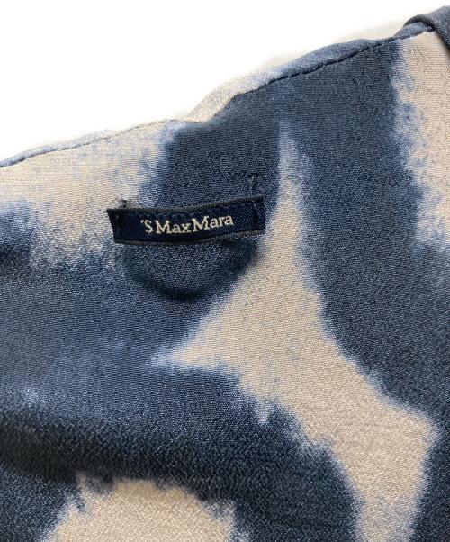 'S Max Mara（エスマックスマーラ）'S Max Mara (エスマックスマーラ) 総柄シルクブラウス ネイビー サイズ:USA6の古着・服飾アイテム