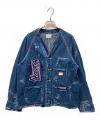CAL O LINEキャルオーライン）の古着「BANDANA ENGINEERS JACKET/バンダナリメイク エンジニアジャケット」｜インディゴ