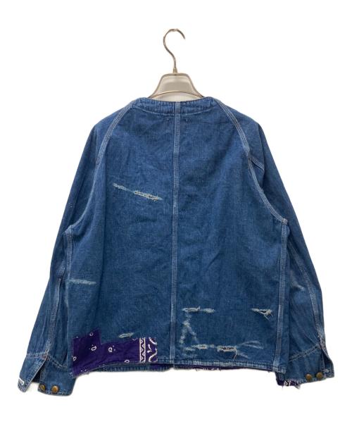 CAL O LINE（キャルオーライン）CAL O LINE (キャルオーライン) BANDANA ENGINEERS JACKET/バンダナリメイク エンジニアジャケット インディゴ サイズ:Mの古着・服飾アイテム
