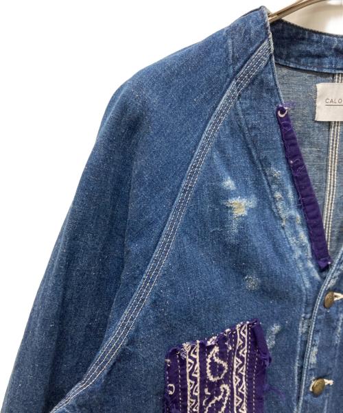 CAL O LINE（キャルオーライン）CAL O LINE (キャルオーライン) BANDANA ENGINEERS JACKET/バンダナリメイク エンジニアジャケット インディゴ サイズ:Mの古着・服飾アイテム