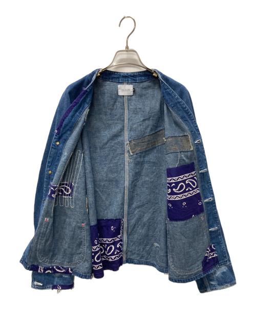 CAL O LINE（キャルオーライン）CAL O LINE (キャルオーライン) BANDANA ENGINEERS JACKET/バンダナリメイク エンジニアジャケット インディゴ サイズ:Mの古着・服飾アイテム