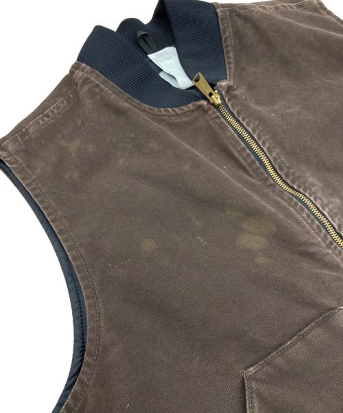 CarHartt（カーハート）CarHartt (カーハート) 裏キルティングダックベスト ブラウン サイズ:２XLの古着・服飾アイテム