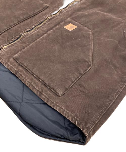 CarHartt（カーハート）CarHartt (カーハート) 裏キルティングダックベスト ブラウン サイズ:２XLの古着・服飾アイテム