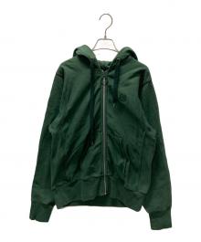 Maison Margiela（メゾンマルジェラ）の古着「クロップド シュランケン スウェットパーカー」｜グリーン