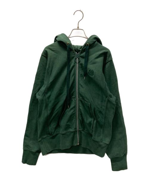 Maison Margiela（メゾンマルジェラ）Maison Margiela (メゾンマルジェラ) クロップド シュランケン スウェットパーカー グリーン サイズ:46の古着・服飾アイテム