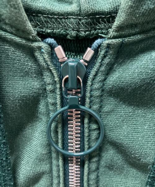 Maison Margiela（メゾンマルジェラ）Maison Margiela (メゾンマルジェラ) クロップド シュランケン スウェットパーカー グリーン サイズ:46の古着・服飾アイテム