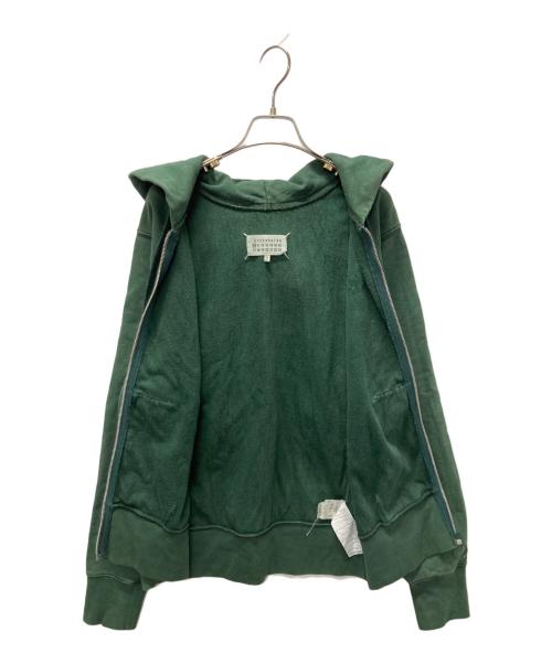 Maison Margiela（メゾンマルジェラ）Maison Margiela (メゾンマルジェラ) クロップド シュランケン スウェットパーカー グリーン サイズ:46の古着・服飾アイテム
