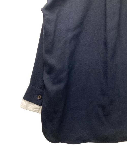 ETRE TOKYO（エトレトウキョウ）ETRE TOKYO (エトレトウキョウ) ジョーゼットスタンドネックシャツ ネイビー サイズ:FREEの古着・服飾アイテム